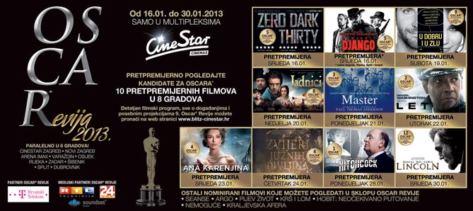 Deveta Oscar revija u multipleksima Cinestar